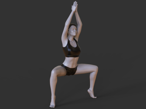 Yoga Pose - Goddess Pose - Utkata Konasana Model Cetak 3D