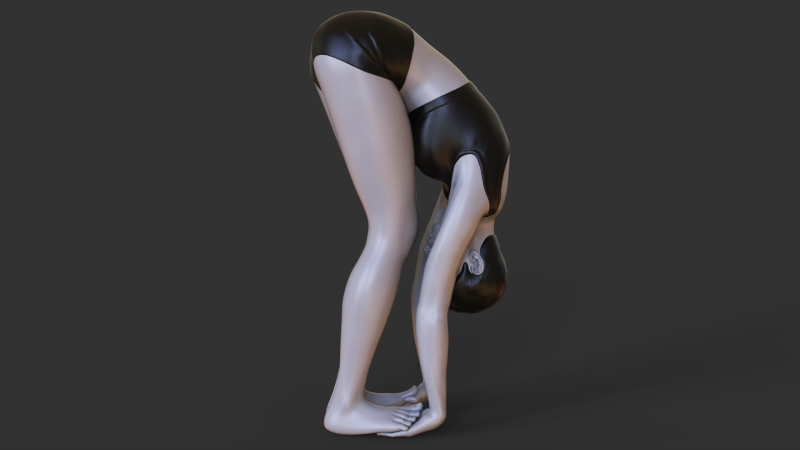 Yoga Pose - Gorilla Pose - Padahastasana 3D Принт Модель .c4d .max .obj .3ds .fbx .stl .blend