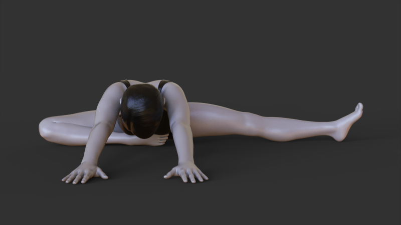 Yoga Pose - Half butterfly Pose Modelo de impresión 3D .c4d .max .obj .3ds .fbx .stl .blend