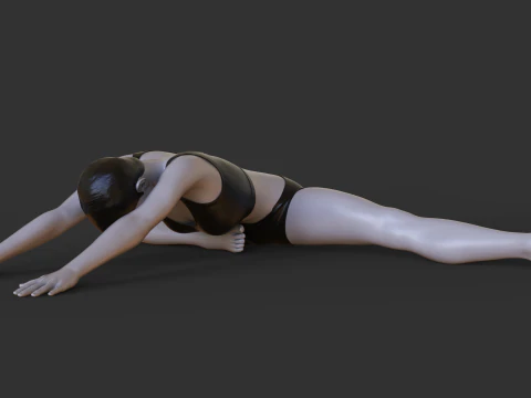Yoga Pose - Half butterfly Pose 3D Print Model