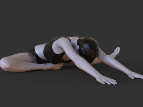 Yoga Pose - Half butterfly Pose 3D Print Model