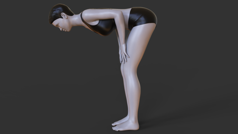 Yoga Pose - Half Lift Pose - Ardha Uttanasana 3D प्रिंट मॉडल .c4d .max .obj .3ds .fbx .stl .blend