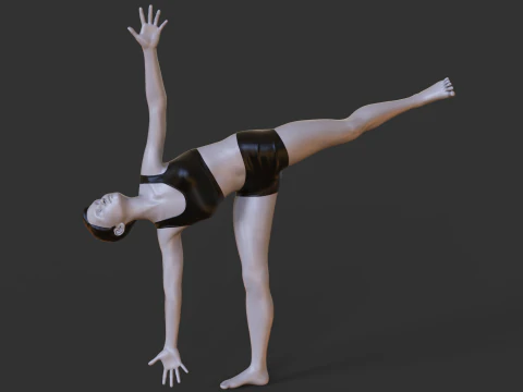 Yoga-Pose &ndash; Halbmond-Pose &ndash; Ardha Chandrasana 3D Druckmodell