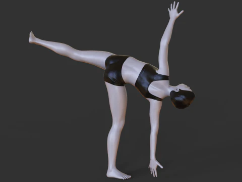 Yogahouding - Halve maanhouding - Ardha chandrasana 3D printmodel