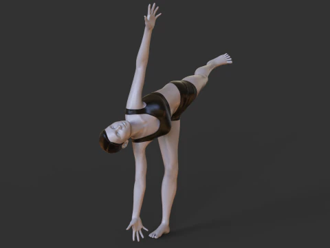 Yogahouding - Halve maanhouding - Ardha chandrasana 3D printmodel