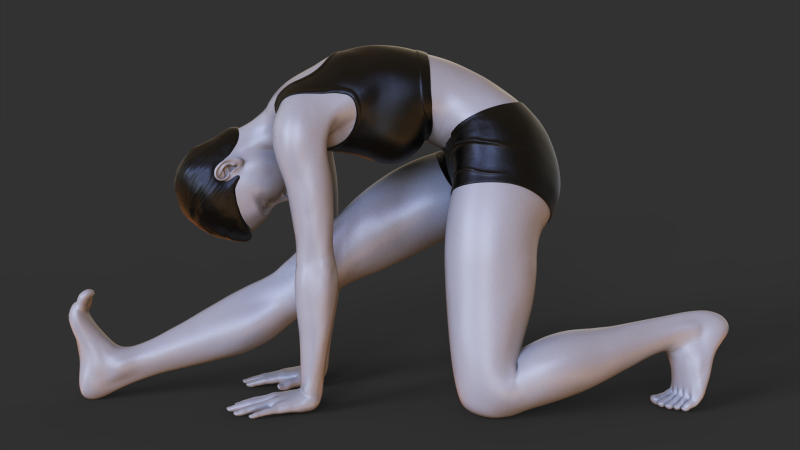 Yoga Pose - Half Split Yoga Pose - Ardha Hanumanasana 3D Print Model .c4d .max .obj .3ds .fbx .stl .blend 