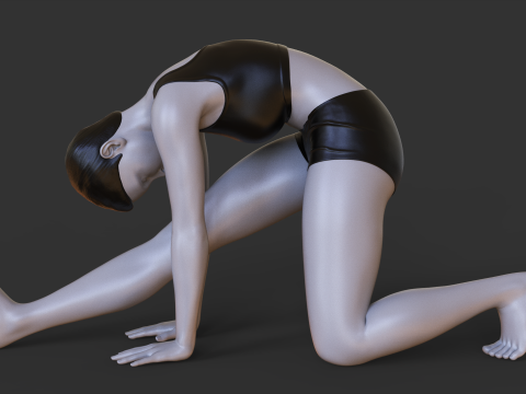 Yoga Pose - Half Split Yoga Pose - Ardha Hanumanasana 3D Print Model