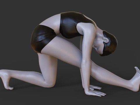Yoga Pose - Half Split Yoga Pose - Ardha Hanumanasana 3D Print Model