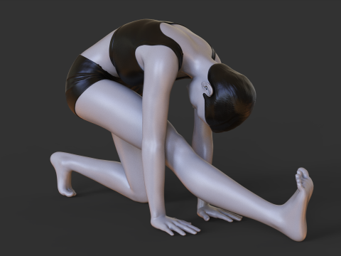 Yoga Pose - Half Split Yoga Pose - Ardha Hanumanasana 3D Print Model