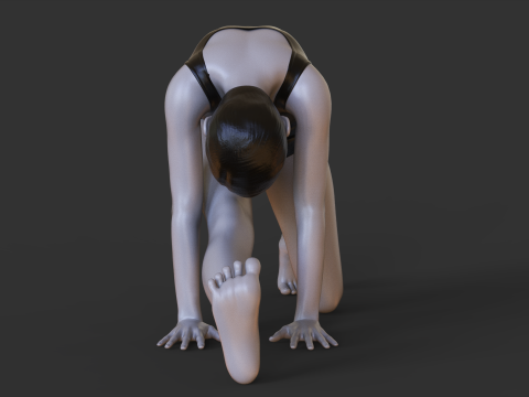 Yoga Pose - Half Split Yoga Pose - Ardha Hanumanasana 3D Print Model