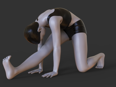 Yoga Pose - Half Split Yoga Pose - Ardha Hanumanasana 3D Print Model