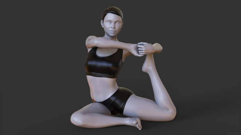 Yoga Pose - King Pigeon Pose Modelo de impresión 3D .c4d .max .obj .3ds .fbx .stl .blend