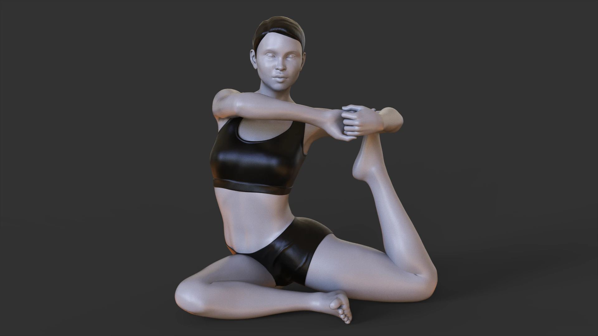Yoga Pose - King Pigeon Pose 3D Print Model .c4d .max .obj .3ds .fbx .stl .blend