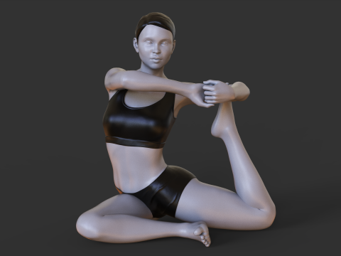 Yoga Pose - King Pigeon Pose Modelo de Impressão 3D