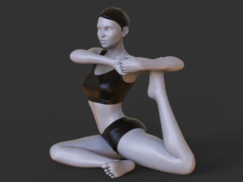 Yoga Pose - King Pigeon Pose 3D Print Model