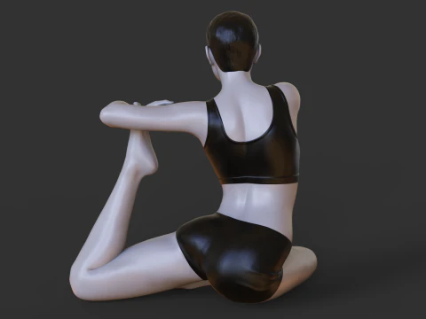 Yoga Pose - King Pigeon Pose 3D Print Model