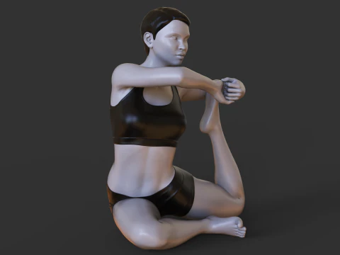 Yoga Pose - King Pigeon Pose 3D Print Model
