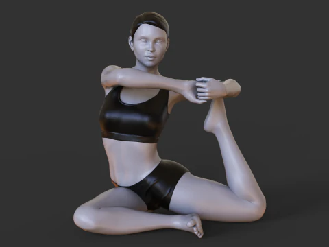 Yoga Pose - King Pigeon Pose 3D Print Model