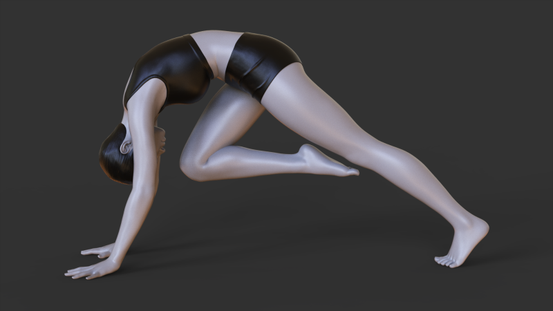 Yoga Pose - Knee To Nose - Adho Mukha Svanasana Modelo de impresión 3D .c4d .max .obj .3ds .fbx .stl .blend