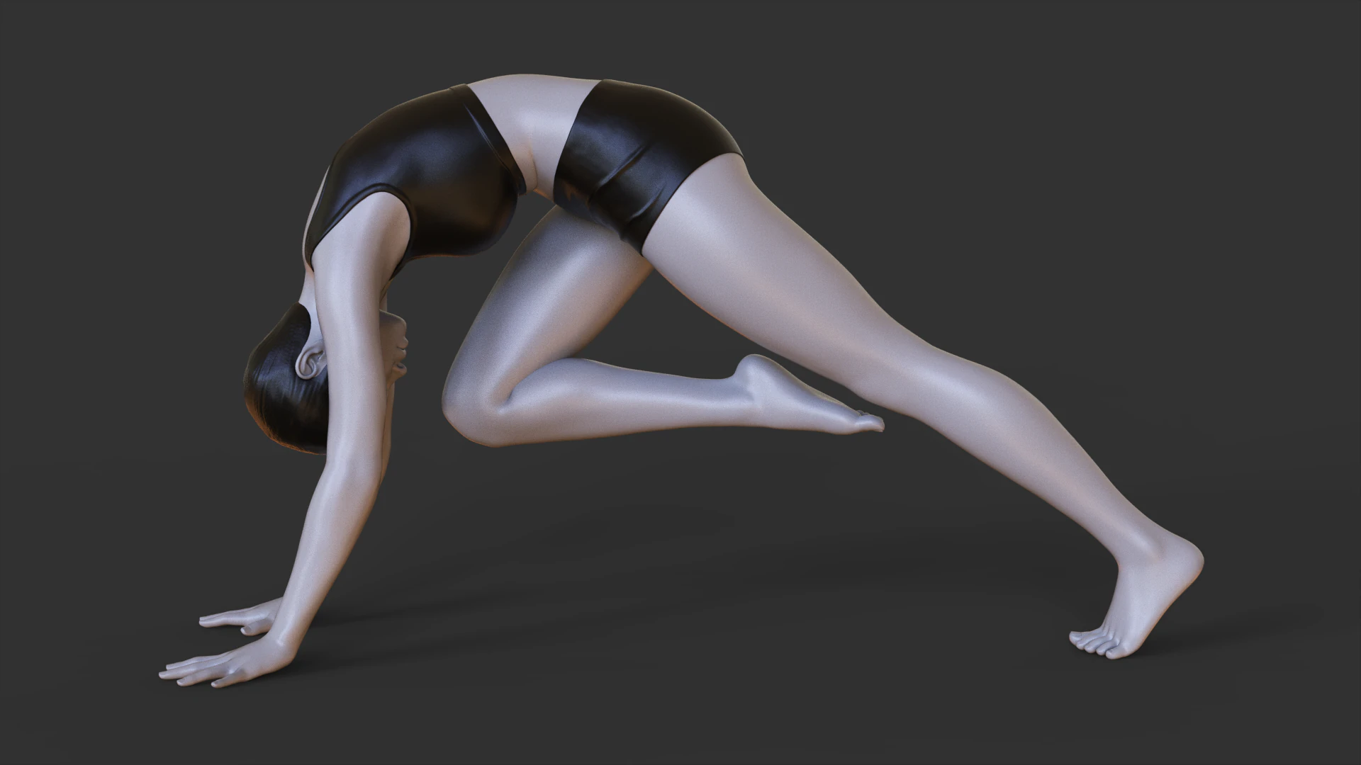 Posizione yoga: dal ginocchio al naso: Adho Mukha Svanasana Modello di stampa 3D .c4d .max .obj .3ds .fbx .stl .blend 