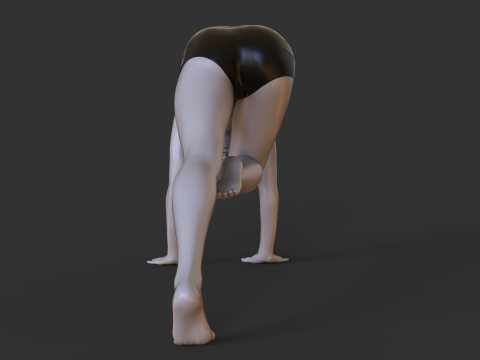 Yoga Pose - Knee To Nose - Adho Mukha Svanasana Modelo de impresión 3D