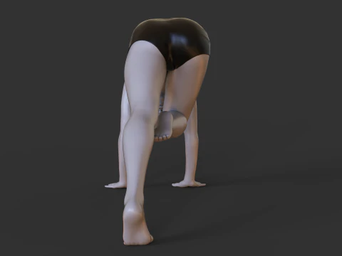 Posizione yoga: dal ginocchio al naso: Adho Mukha Svanasana Modello di stampa 3D