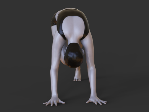 Yoga Pose - Knee To Nose - Adho Mukha Svanasana Modelo de impresión 3D