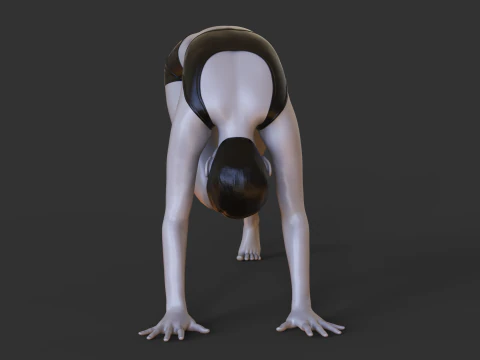 Posizione yoga: dal ginocchio al naso: Adho Mukha Svanasana Modello di stampa 3D