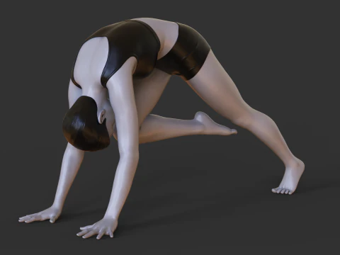 Posizione yoga: dal ginocchio al naso: Adho Mukha Svanasana Modello di stampa 3D