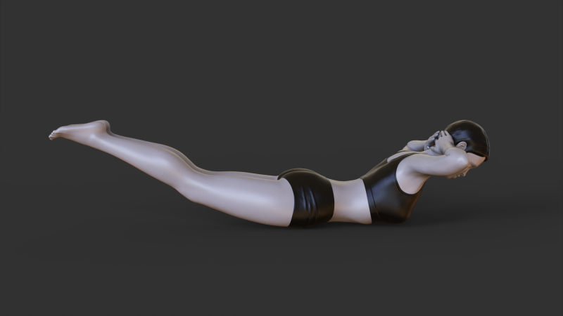 Yoga Pose - Locust Pose - Salabhasana 3D प्रिंट मॉडल .c4d .max .obj .3ds .fbx .stl .blend 