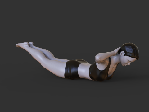 Yoga Pose - Locust Pose - Salabhasana 3D प्रिंट मॉडल