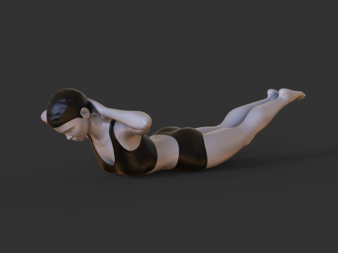 Yoga Pose - Locust Pose - Salabhasana 3D प्रिंट मॉडल