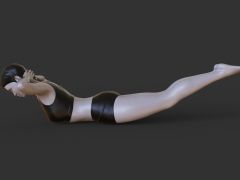 Yoga Pose - Locust Pose - Salabhasana 3D प्रिंट मॉडल