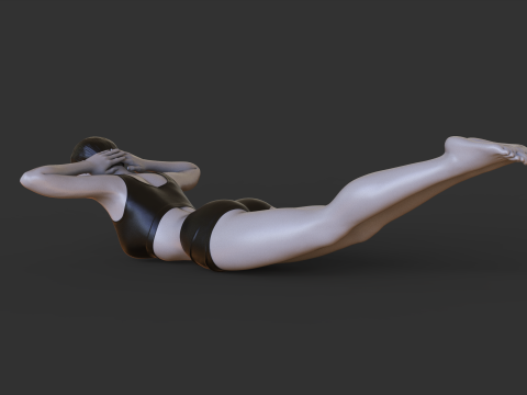 Yoga Pose - Locust Pose - Salabhasana 3D प्रिंट मॉडल