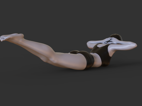 Yoga Pose - Locust Pose - Salabhasana 3D प्रिंट मॉडल