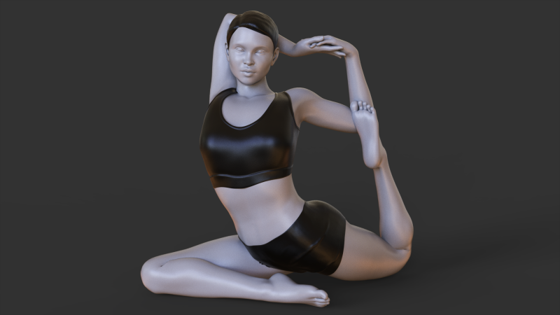 Yoga Pose - Mermaid Pose Modelo de impresión 3D .c4d .max .obj .3ds .fbx .stl .blend