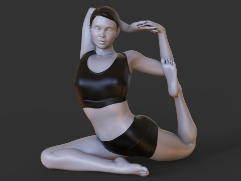 Yoga Pose - Mermaid Pose 3D Print Model