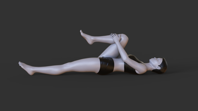 Yoga Pose - One legged wind removing pose - Pavana Muktasana Model do druku 3D .c4d .max .obj .3ds .fbx .stl .blend