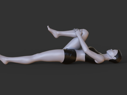 Yoga Pose - One legged wind removing pose - Pavana Muktasana 3D Print Model