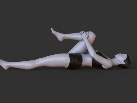 योग मुद्रा - एक पैर वाली वायु निवारण मुद्रा - पवन मुक्तासन 3D प्रिंट मॉडल