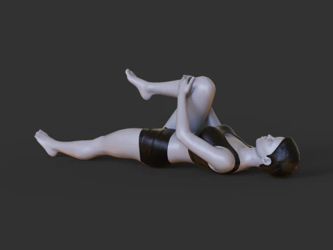 Yoga Pose - One legged wind removing pose - Pavana Muktasana 3D Print Model