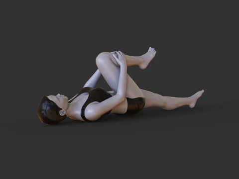 Yoga Pose - One legged wind removing pose - Pavana Muktasana 3D Print Model