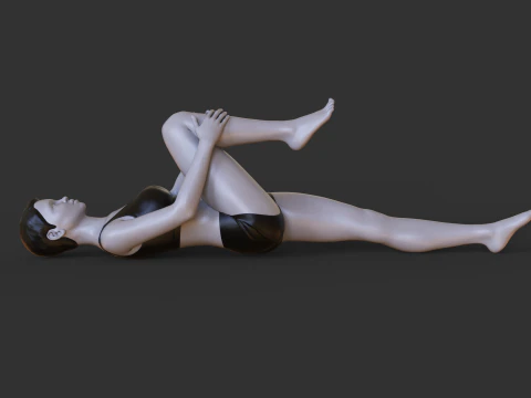 Yoga Pose - One legged wind removing pose - Pavana Muktasana 3D Print Model