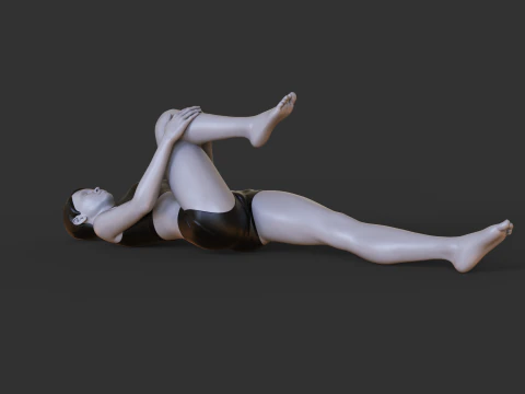 Yoga Pose - One legged wind removing pose - Pavana Muktasana 3D Print Model