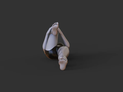 Yoga Pose - One legged wind removing pose - Pavana Muktasana 3D Print Model