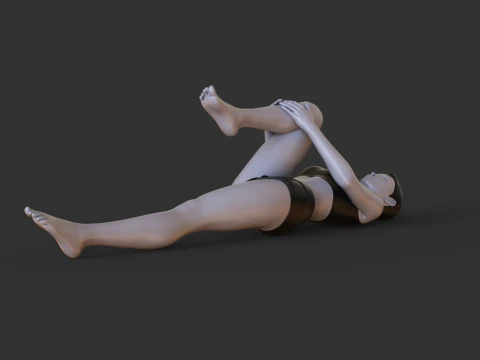 Yoga Pose - One legged wind removing pose - Pavana Muktasana 3D Print Model