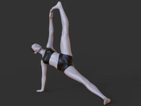 Yoga Pose - One-Legged Side Plank Pose - Eka Pada Vasisthasana 3D Print Model