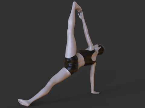 Yoga Pose - One-Legged Side Plank Pose - Eka Pada Vasisthasana 3D Print Model