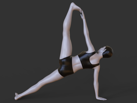 Yoga Pose - One-Legged Side Plank Pose - Eka Pada Vasisthasana Modelo de impresión 3D