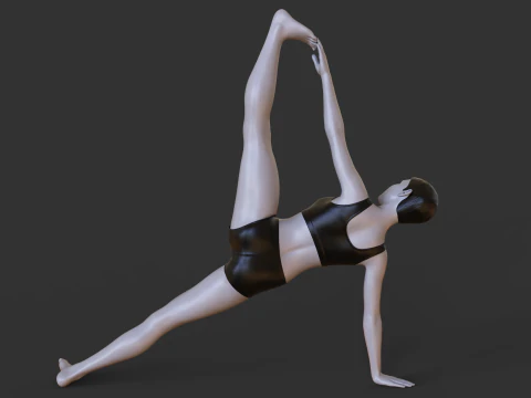 Yoga Pose - One-Legged Side Plank Pose - Eka Pada Vasisthasana 3D Print Model